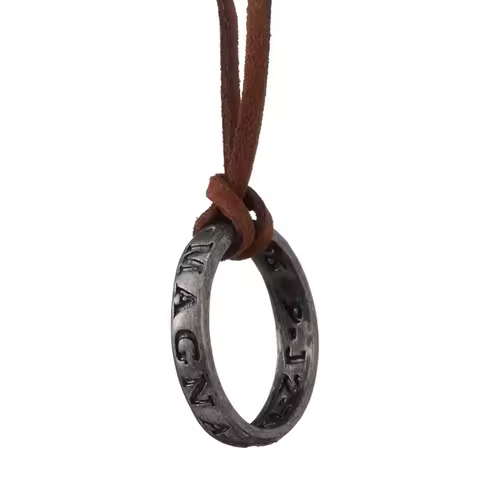 Movie Game Uncharted 4 Necklace Nathan Drake Cosplay Ring Leather Code Vintage Engraving Pendant Nec