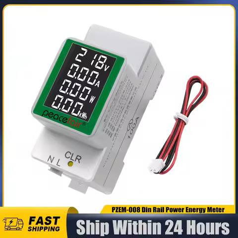 PZEM-008 Din Rail Electricity Digital Power Energy Meter Watt Kwh Wattmeter Monitor Ammeter Voltmete