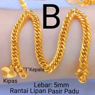 💢FREE COP 916💢(RT19) EMAS BANGKOK ADULT BRACELET DOUBLE CURB GELANG TANGAN RANTAI TANGAN LIPAN PASIR