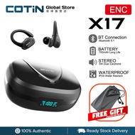 COTIN X17 Wireless Earbuds with Earhooks Bluetooth 5.1 Earphones for Sports in-Ear Detection HiFi St