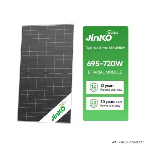 New Upcoming Jinko Tiger Neo N Type Solar Panels 695Watt 700Watt 710Watt 720Watt Bifacial Double Gla