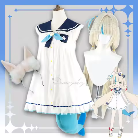 Vtuber Hololive Gura Reincarnation Of Shark Sameko Costumes Wig Furry Cosplay Costumes Hallowen Play