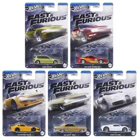 Hot Wheels Fast & Furious Premium Pucca/Bugatti/Acura/Datsun/Honda Civic 1/64 Die-cast Model HNR88-9