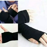 HANDSOCK/THUMB ARM CUFF/THIN Hand socks MADE FROM JEMPO STOCKING MATERIAL - Black