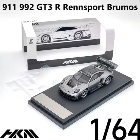 In Stock Ready To Ship HKM 1:64 911 992 GT3 R Rennsport Brumos Single Seat Race Car Collectible Mode