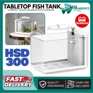 SUNSUN HSD-300 Desk Top Clear Glass Aquarium Small Ecological Table Tank Aquarium 30x20x26cm