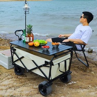 LENOBLE 150L Outdoor Trolley Camping Wagon Keranjang Lipat Keranjang Belanja Keranjang Pantai dengan