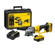 STANLEY เครื่องเจียรไร้สาย 100มม. 20 โวลท์ พร้อมแบตเตอรี่ 4.0Ah รุ่น SCG400M2K-B1