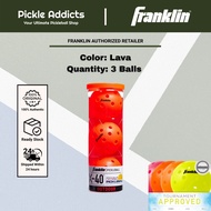 Franklin X-40 Pickleballs Lava 3-Balls Tube