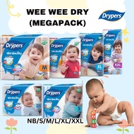 Drypers Wee Wee Dry WWD Mega Pack/ Lampin Bayi (NB80/ S82/ M74/ L62/ XL50/ XXL40)