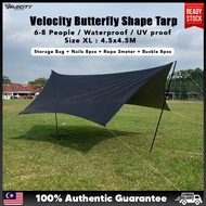 VELOCITY Flysheet Butterfly Large Waterproof 4.5x4.5 4.1x4.2 Tarp Fly Sheet Flying Sheet Big