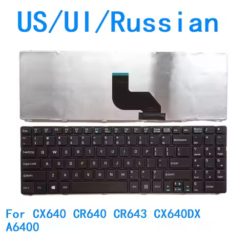 New US UI Russian Language Keyboard For MSI CX640 CR640 CR643 CX640DX A6400 Notebook PC Replacement