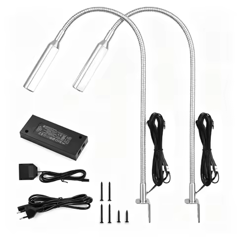 Touch Control LED Wall Reading Lamp Adjustable Bendable Gooseneck Headboard Spotlight For Bedroom Be