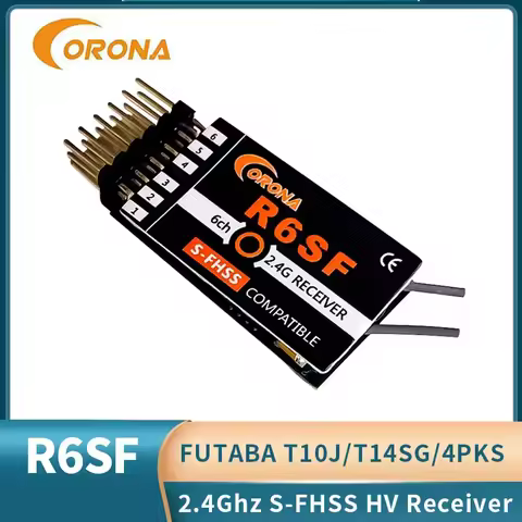 Corona R6SF 2.4GHz S-FHSS/FHSS Compatible 6Ch Micro Receiver for FUTABA T6J/T8J/T10/T14SG