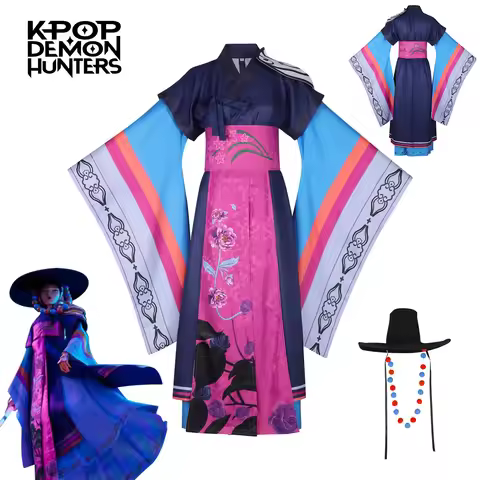 Hot Movie Kpop Demon Hunter Celine Cosplay Costume Big Hat Halloween Party Role Play Clothing