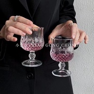 Diamond relief glass style retro high-value sweet fruit wine drink cup cocktail glass high钻石浮雕玻璃杯风复古