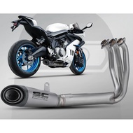 2024 CFMOTO 675SR Full System Exhaust SC Carbon Tip Titanium (No Cutting Required)