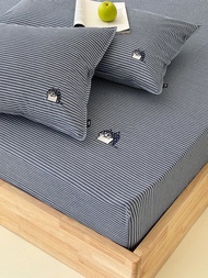 LuLu喵  單人雙人床單/床包 手繪貓咪40支純棉床品 可加購枕套