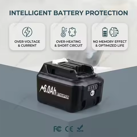 BL1016 BL1021B BL1041B 12V 6Ah Lithium Rechargeable Battery for Makita Cordless Drill Power Tool Rep