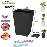 Square Flower Pot FBL2453 (25cm width x 25cm length x 35cm height) / Modern Design Flower Pot / Pasu
