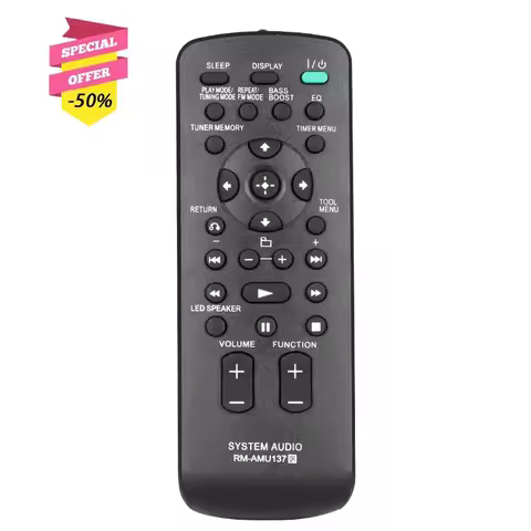 RM-AMU137 Remote Control For Sony Audio System SS-CXL20 SS-CHX50 CMT-LX40I CMT-CX5BIP CMT-FX300I CMT