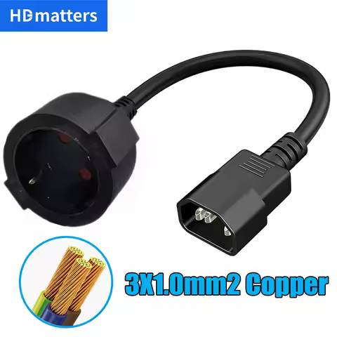 PDU UPS Cable IEC C14 to Euro Schuko Socket Power Extend Cable 30cm Schuko CEE7/4 Power Extension Co