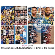 NBA SCY Poster All Star NBA 8Pcs/Set A3 size