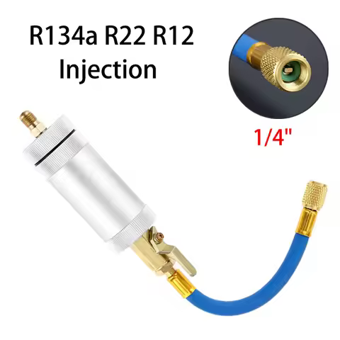 1pcs 1/4SAE R134 2 Air Conditioning R134A R12 R22 Car A/C AC Oil&Dye oz Injection Tool Oil Coolant F