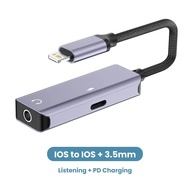 IOS To 3.5mm Adapt For IPhone 13 12 11X8 7 Plus To Audio Split For Lighting To 3.5mm Adapter Fast Ch