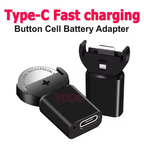 USB Type-C Plug Li-ion LIR2032 LIR2026 ML2032 ML2026 CR2032 Coin Button Cell Battery Adapter USB C C