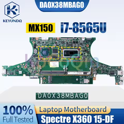 DA0X38MBAG0 For HP Spectre X360 15-DF Notebook Mainboard i7-8565U N17S-G1-A1 MX150 L38128-601 Laptop