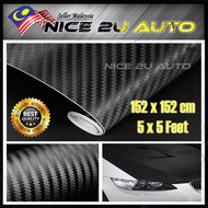 152x152CM (5x5feet) 3D Carbon Fibre Vinyl Wrap Film Car Sticker ⚡READYSTOCK⚡