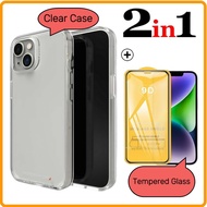 Case for iphone 13 PACKAGE 2in1 Softcase Clear Tempered Glass Casing Case for iphone 13