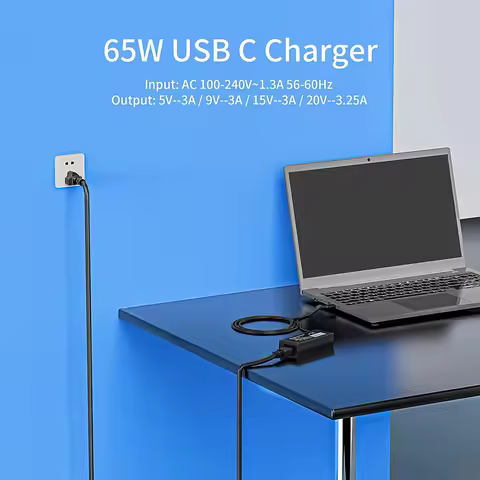 65W 45W USB C Charger for Dell Chromebook 3380 3500 5300 5400 7200 7300 Latitude 5520 5320 7410 7310