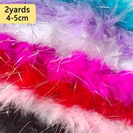 4-5cm Boa Feathers For Crafts 2Yard Party Sewing Turkey Pheasant Strip Blue Black White Plumas Long 