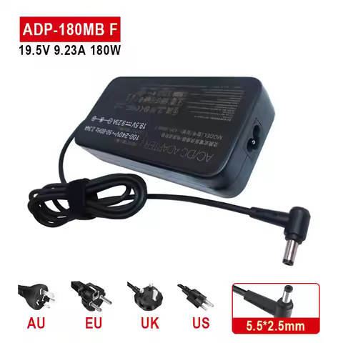 19.5V 9.23A 180W 5.5*2.5mm AC Power Charger ADP-180MB F For Asus ROG G75VW GL502VT G750JMN FX60V GFX
