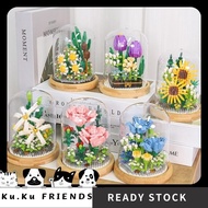Flower Bricks Building Block With Cover Flower Gift Eternal Flower Garden Building Block