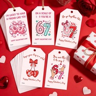50PCS Valentine's Day 67 Theme Gift Tags (5 Designs) - 'You Are the 6 to My 7' Pun Hang Tags Gift De