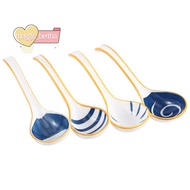 Ceramics Soup Spoons Set of Japanese Soup Spoon Long Handle Soup Spoons for Pho Ramen Noodles Wonton