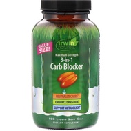 Irwin Naturals 3-in-1 Carb Blocker, Maximum Strength, 150 Liquid Soft-Gels