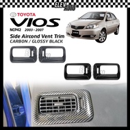 Toyota Vios NCP42 2003 - 2007 Side Aircond Vent Trim Carbon Fiber Black Interior Accessories 2004 20