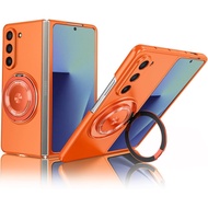 For Samsung Galaxy Z Fold 7 Case with Ring Holder Stand, Z Fold7 Magnetic Case Slim Hard PC Rugger B