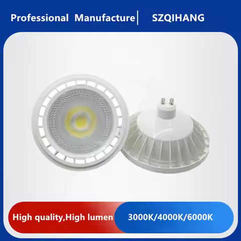 1PCS Dimmable 15W COB LED AR111 GU10 G53 Lights 12V 110V 220V 230V QR111 Lighting Bulb Warm White 30