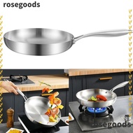 ROSEGOODS1 Grade Pan, 304 Stainless Steel Pan Special Wok Frying Pan, Professional 3-layer Steel Pan 0.23mm Thick Pan Cooking Pot Wok Pan Household