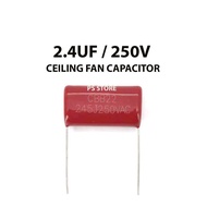 ( 1PCS ) Panasonic/ KDK Ceiling Fan Condenser Capacitor ( 245J ) 2.4UF 250V AC