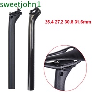 SWEETJOHN Ultralight Bike Seat Post 3K Seat Tube Seatpost Road Bike 25.4 27.2 30.8 31.6mm Mountain Bike MTB Carbon Fiber Cycling Accessories Bicycle Parts