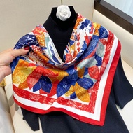2026 - Raw scarf, large silk scarf, overcoat 90x90cm