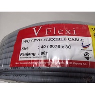 PVC flexible cable 40/0.076 x 3C 100% Pure Copper 1Meter