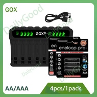 Eneloop pro 1.2V AA/AAA Ni-MH Battery with GOX 8 Slot Smart LCD AA/AAA Charger