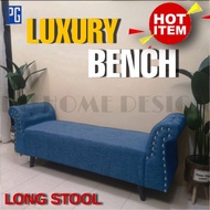 PG HOME :- LUXURY BENCH LONG STOOL/MATERIAL FABRIC/BENCH SOFA/BENCH LIVING ROOM/BENCH/FABRIC SOFA